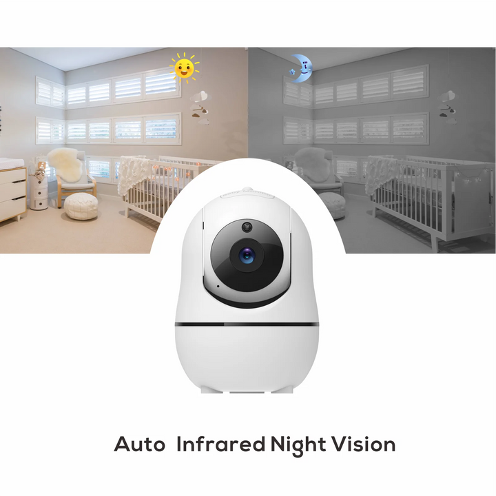 Moniteur Vidéo Bébé HD avec Écran 7" 1080p | Zoom 4x, Batterie 24h, Vision Nocturne, Sans WiFi Sécurisé