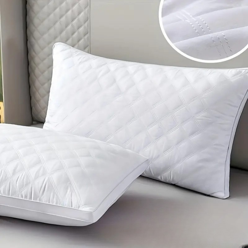 Almofadas Hipoalergénicas Suaves | Conjunto de 2 Almofadas Conforto Hotel com Suporte para o Pescoço