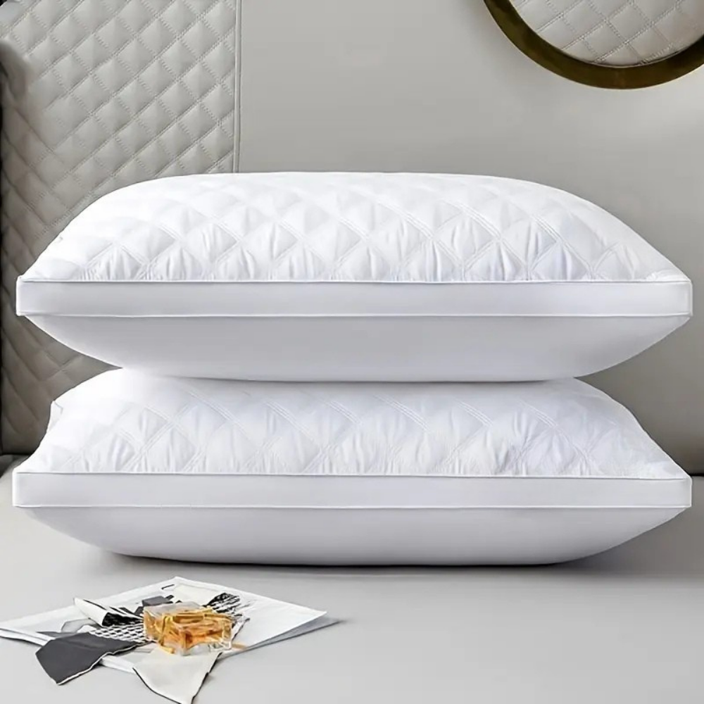 Almofadas Hipoalergénicas Suaves | Conjunto de 2 Almofadas Conforto Hotel com Suporte para o Pescoço