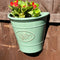Floreira de parede para exterior | Vaso de jardim semicircular com orifício de drenagem | Plástico com efeito de cerâmica resistente às intempéries