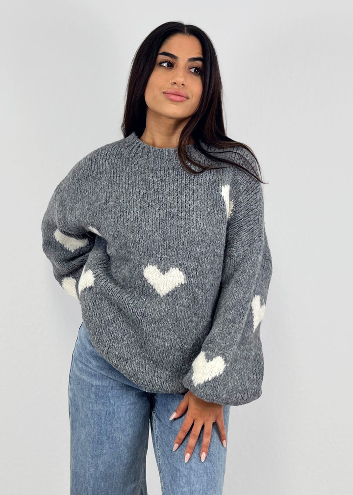 Pull Oversize avec Détails Cœur pour Femme