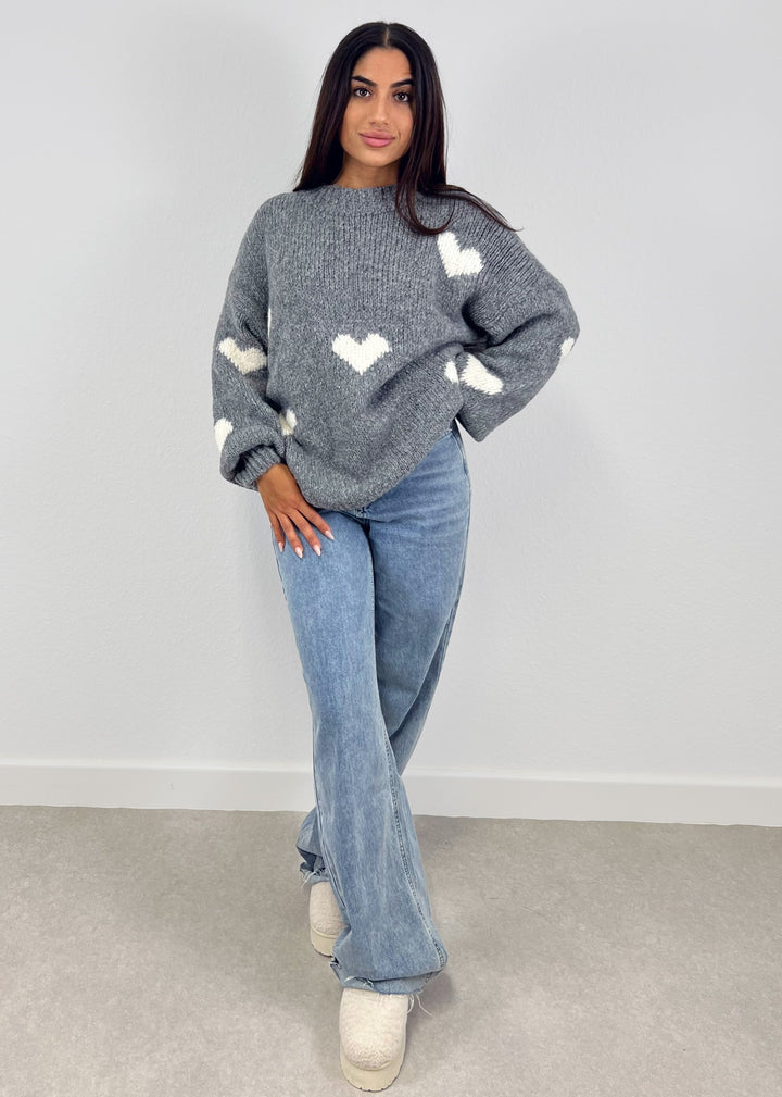 Pull Oversize avec Détails Cœur pour Femme