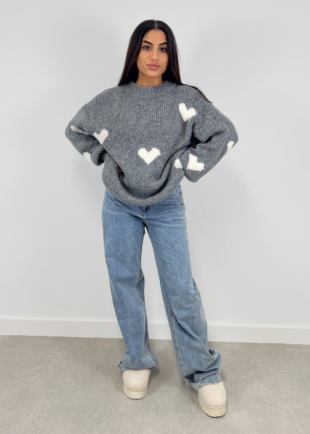 Pull Oversize avec Détails Cœur pour Femme