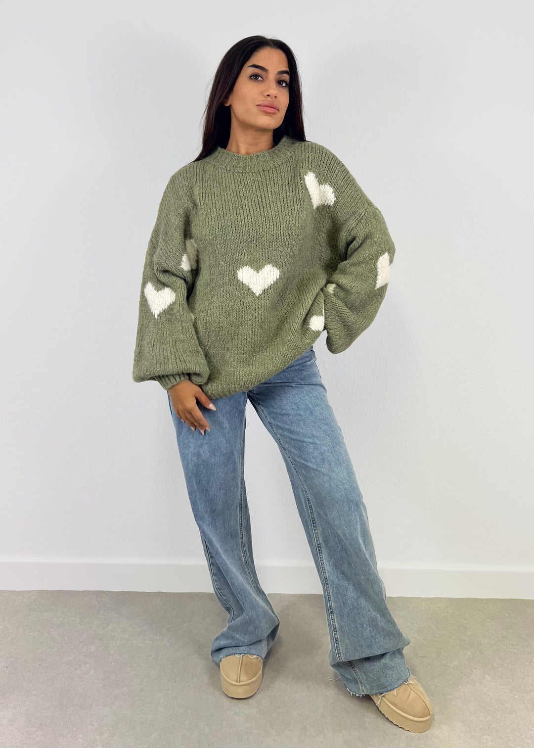 Pull Oversize avec Détails Cœur pour Femme