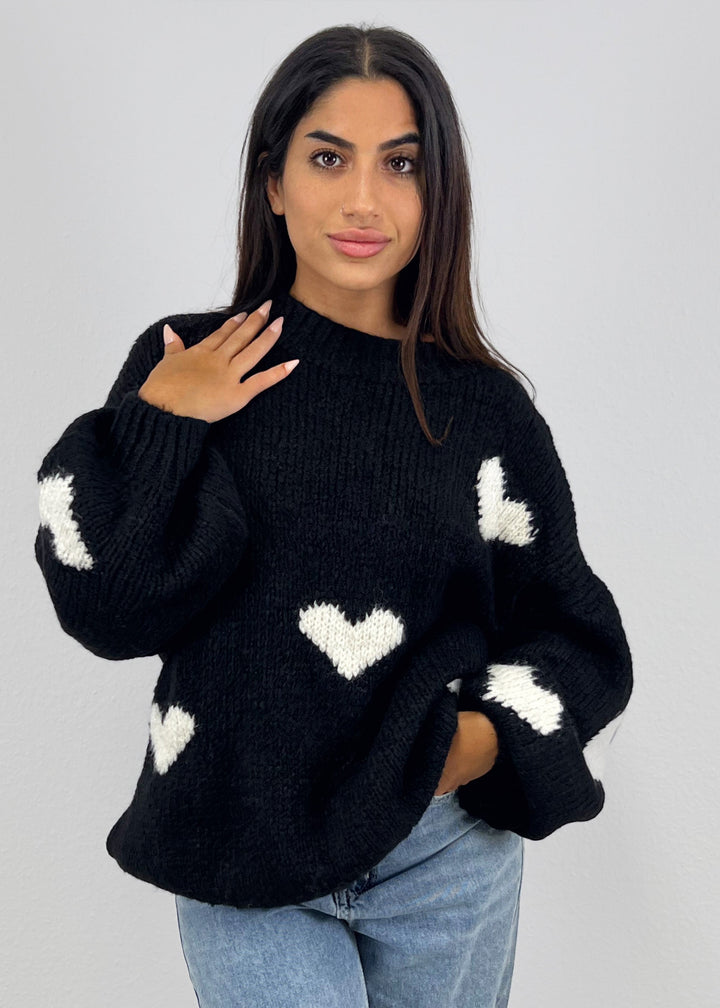 Pull Oversize avec Détails Cœur pour Femme