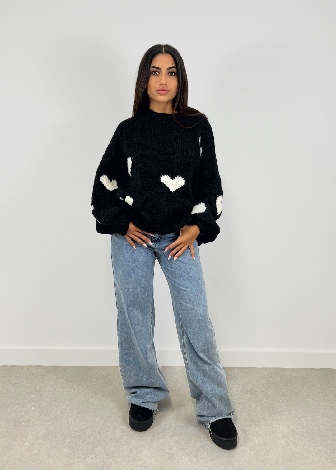 Pull Oversize avec Détails Cœur pour Femme