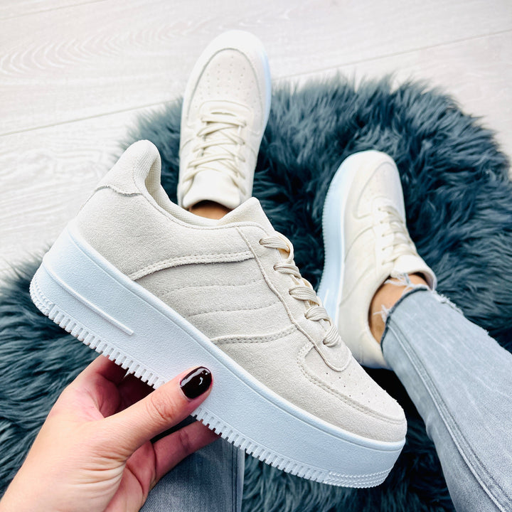 Sneakers da donna Velina | Beige, stile quotidiano | Scarpe casual versatili