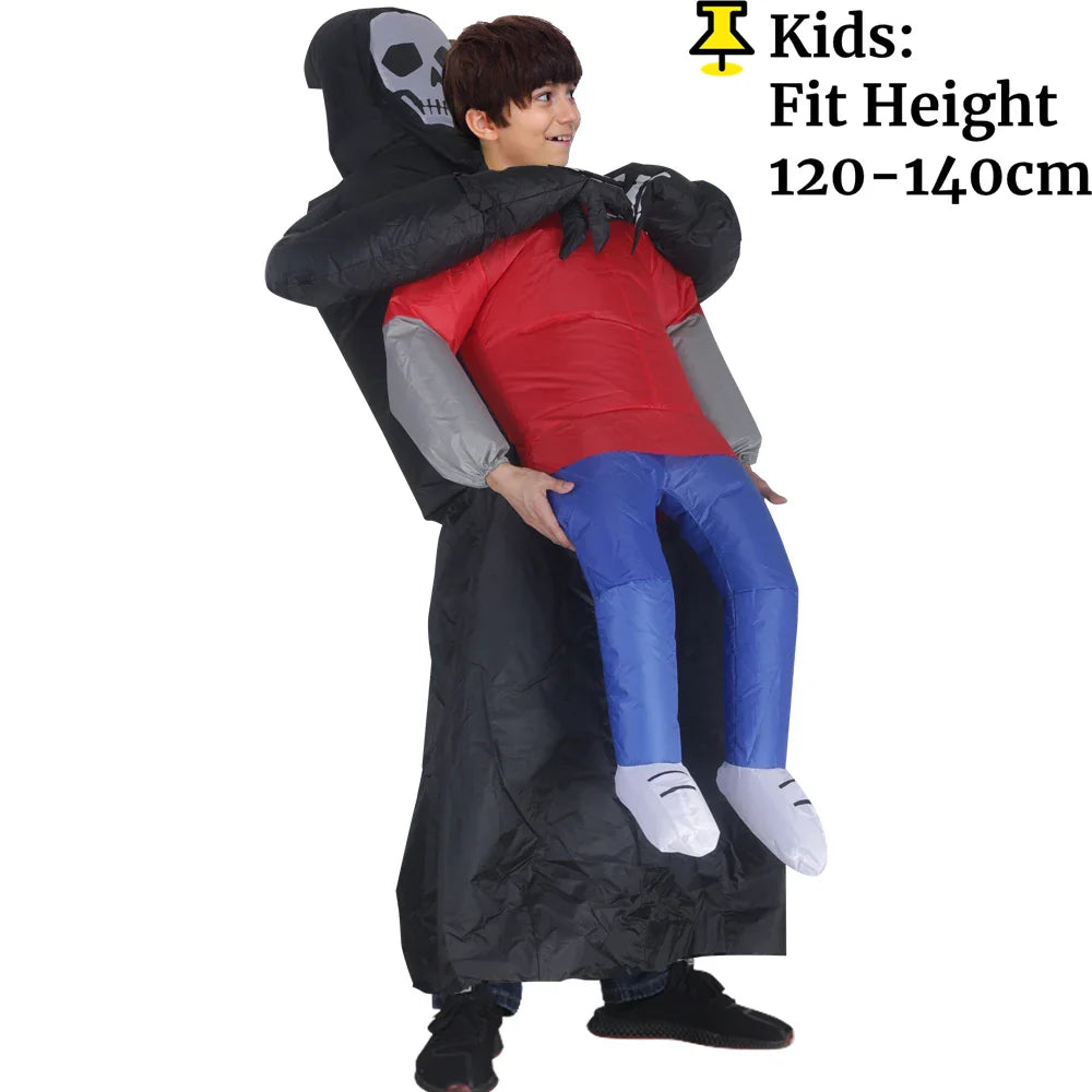 Costume Gonflable PhantomWear | Robe Noire & Masque de Fantôme Unisexe