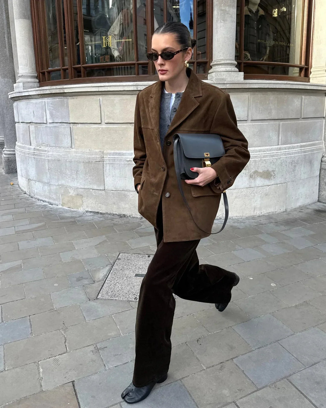 Giacca casual in pelle scamosciata | Texture di alta qualità | Look retrò classico