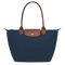 Borsa shopper media da donna in nylon blu navy
