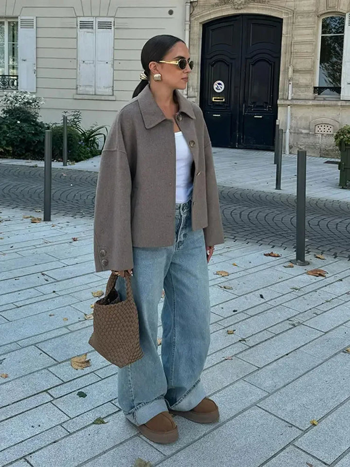 Monika Veste pour femme de Monika | Look oversize avec fermeture à boutons - Elégant & polyvalent