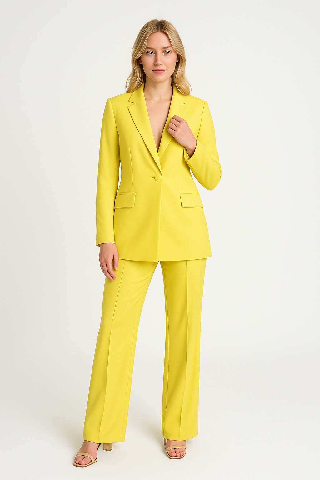 Lina | Elegante tailleur pantalone da donna in stile business con blazer aderente e pantaloni dritti