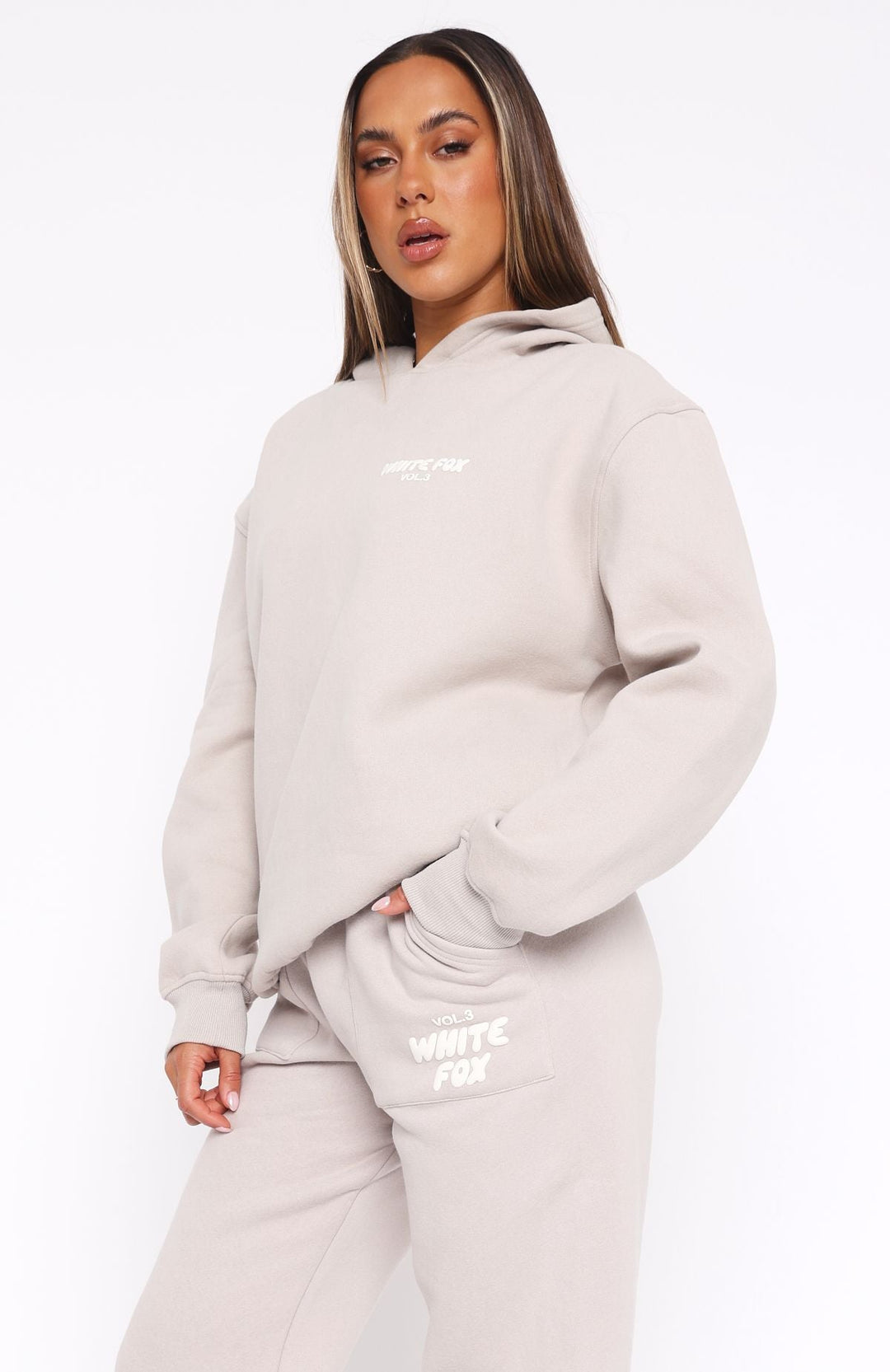Sudadera con capucha Offstage Moon | Corte extragrande, suave tejido polar y estampado abullonado