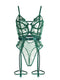 Body verde in pizzo con ferretto da donna