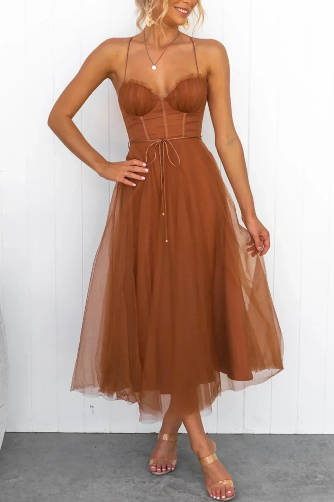 Alessia Robe Corset Mesh | Camisole en Dentelle pour un Look Élégant