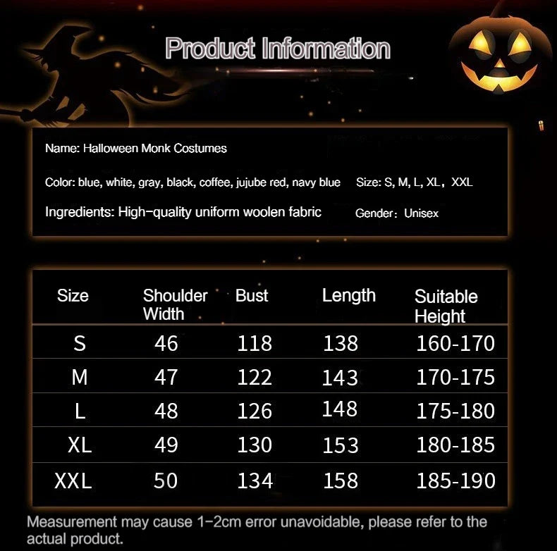 Costume de Moine Médiéval DarkHollow | Cagoule & Sweat à Capuche Unisexe