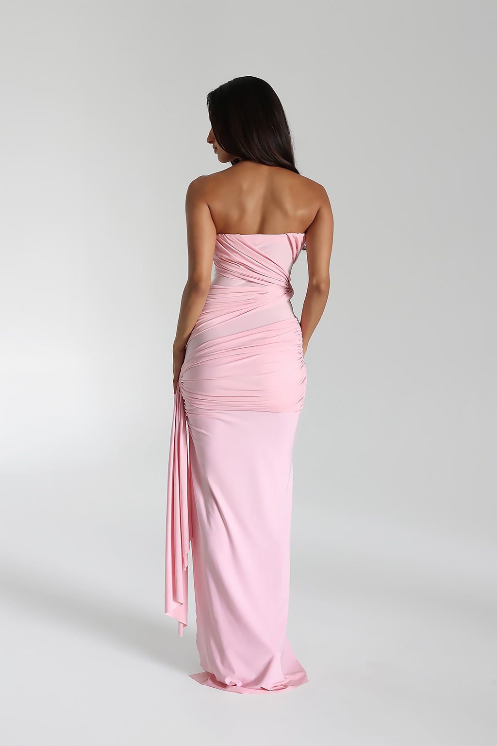 Serena Robe maxi pour femme | Robe de soirée bustier avec nœud & fente en stretch Cavalli