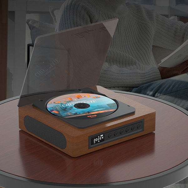 Lecteur CD rétro sans fil avec Bluetooth et Type-C | Design vintage pour un son domestique moderne