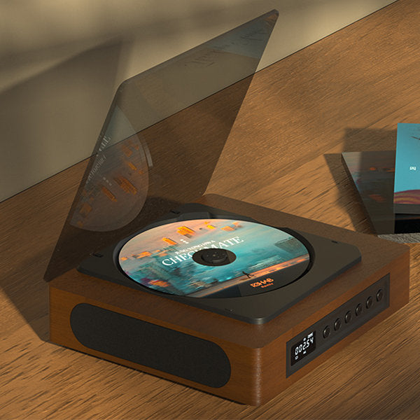 Lecteur CD rétro sans fil avec Bluetooth et Type-C | Design vintage pour un son domestique moderne