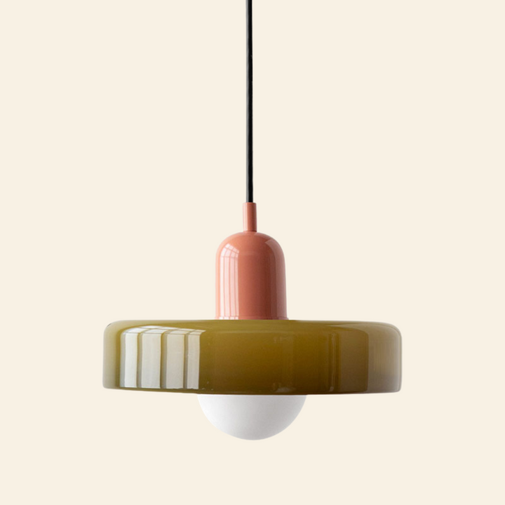 Lámpara colgante de vidrio coloreado | Diseño moderno y elegante
