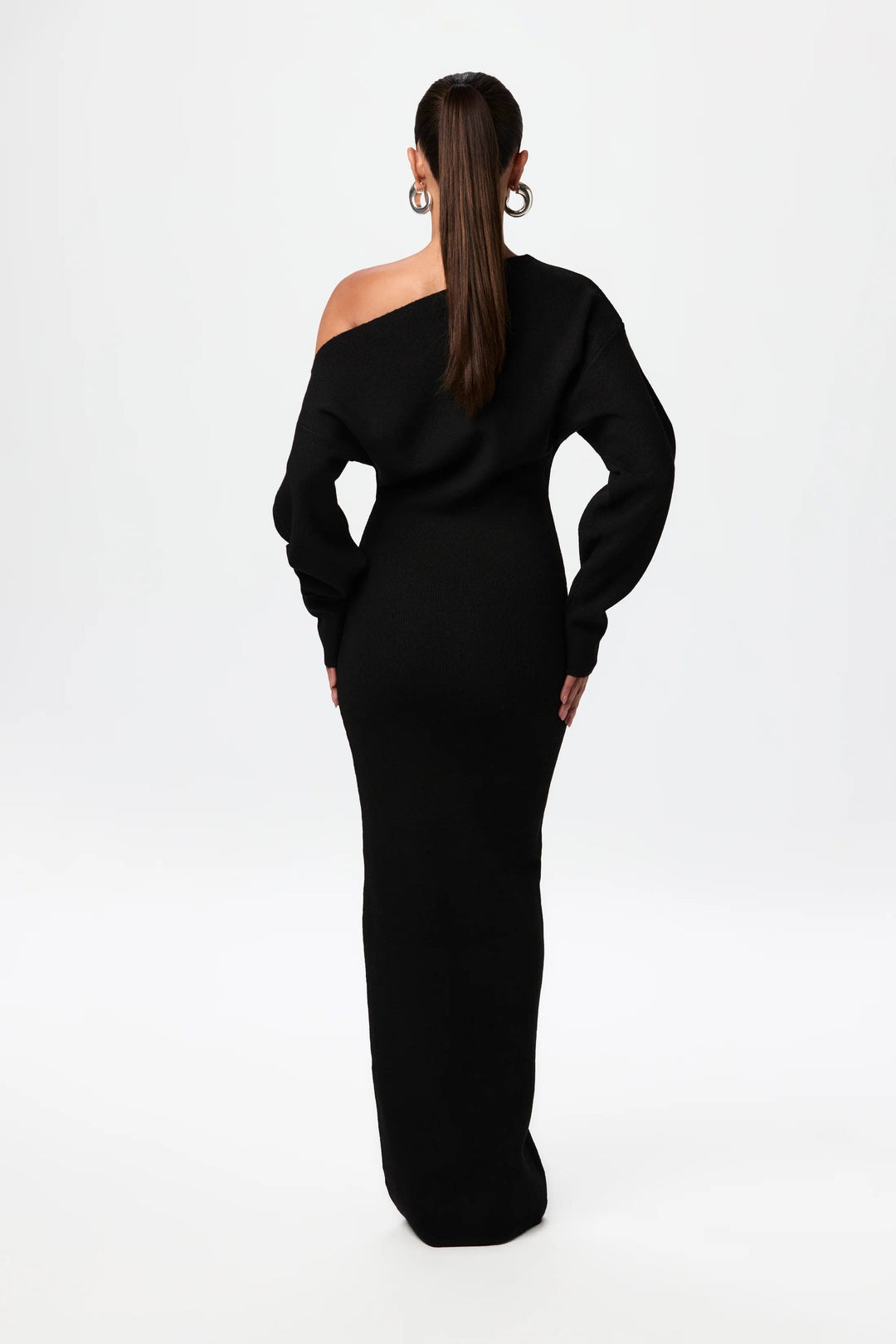 Vestido tipo suéter Luxoria para mujer | Diseño viral de hombros caídos con un toque elegante e informal.