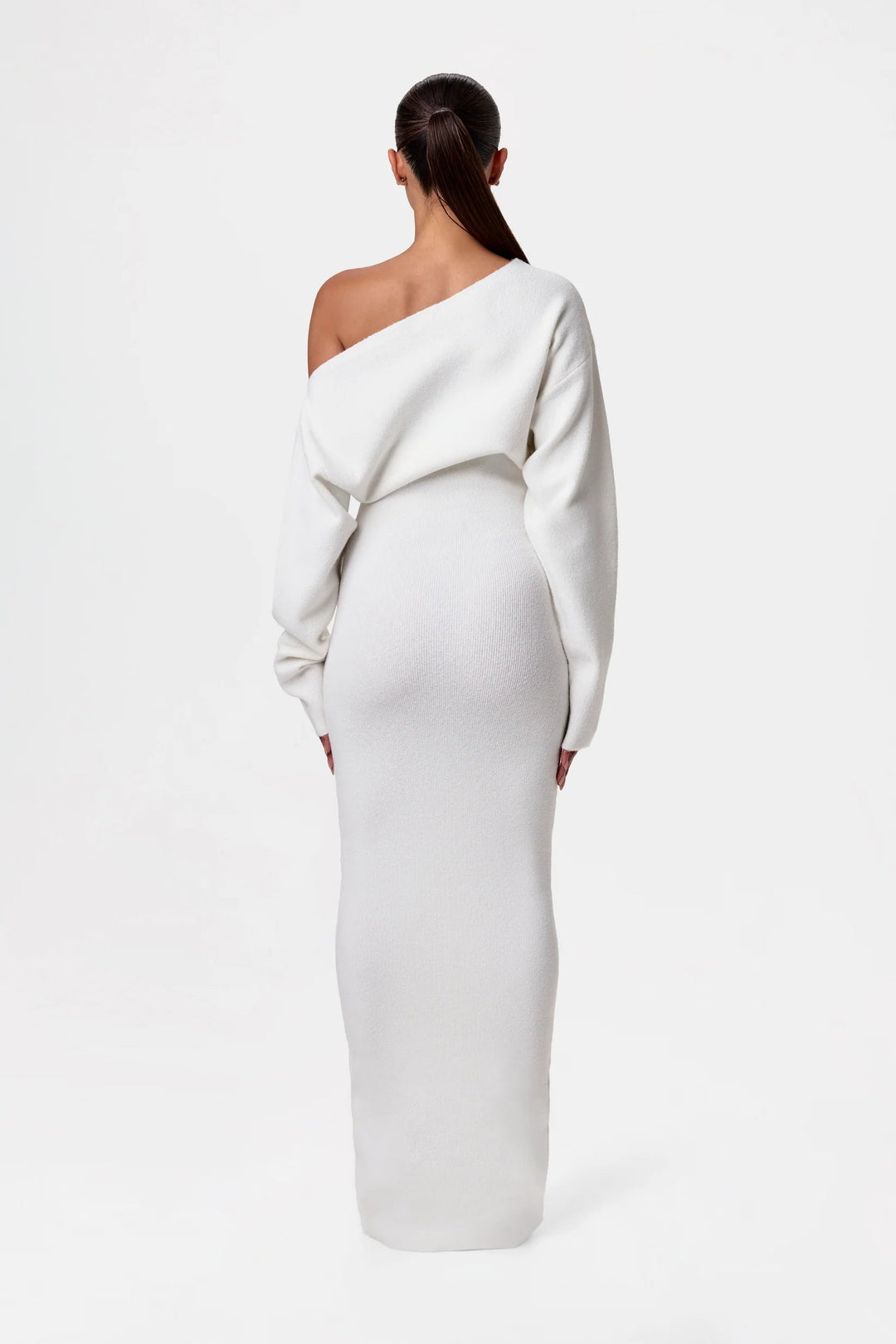 Vestido tipo suéter Luxoria para mujer | Diseño viral de hombros caídos con un toque elegante e informal.