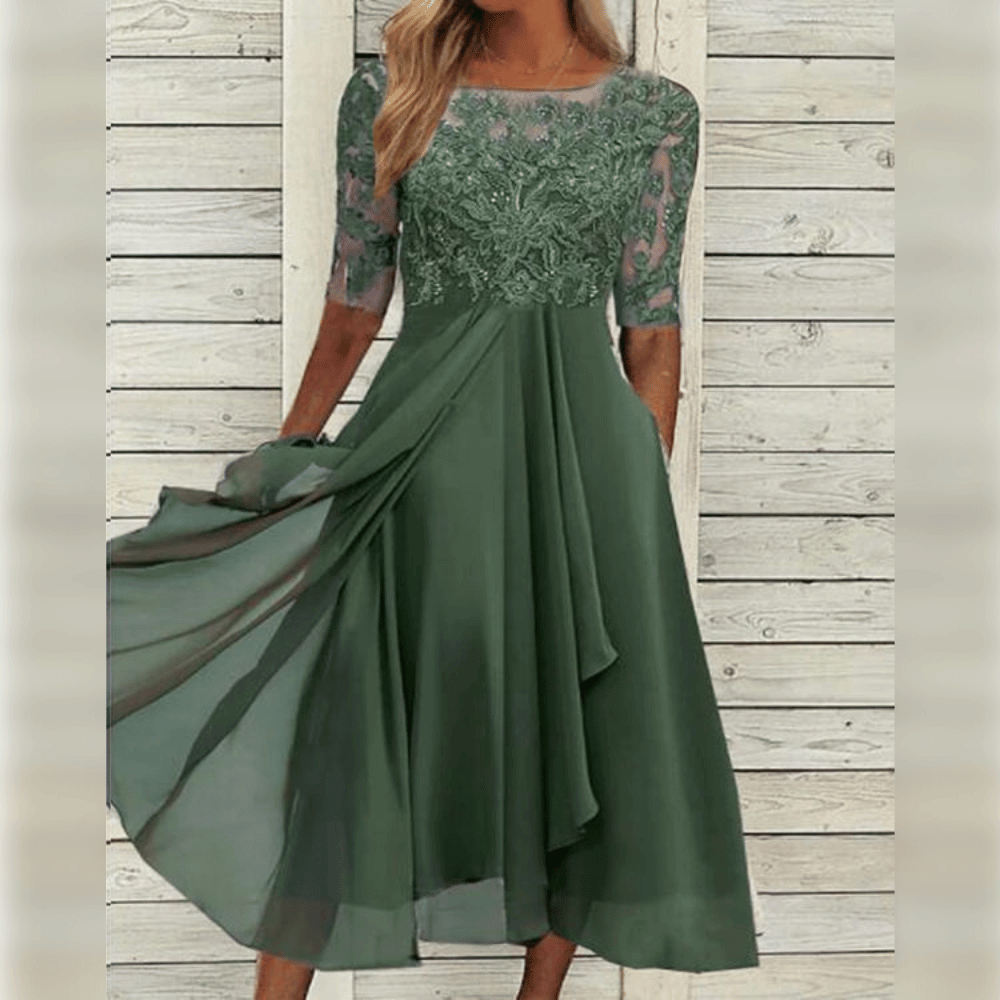 Vestido midi de encaje Jara | Elegancia y comodidad