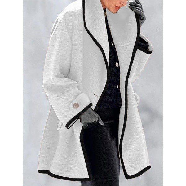 Isabelle Moreau Manteau Élégant à Col Large | Confort et Style Toute la Saison