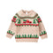 Jersey navideño para bebé niño - Jersey de punto caqui con motivo de reno y árbol de Navidad