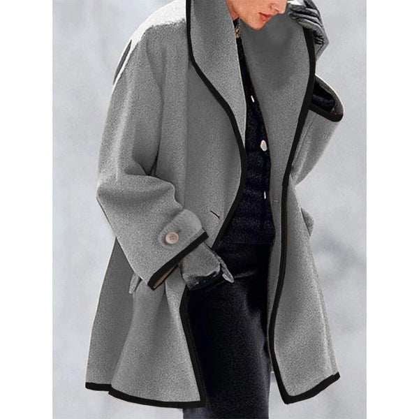 Isabelle Moreau Manteau Élégant à Col Large | Confort et Style Toute la Saison