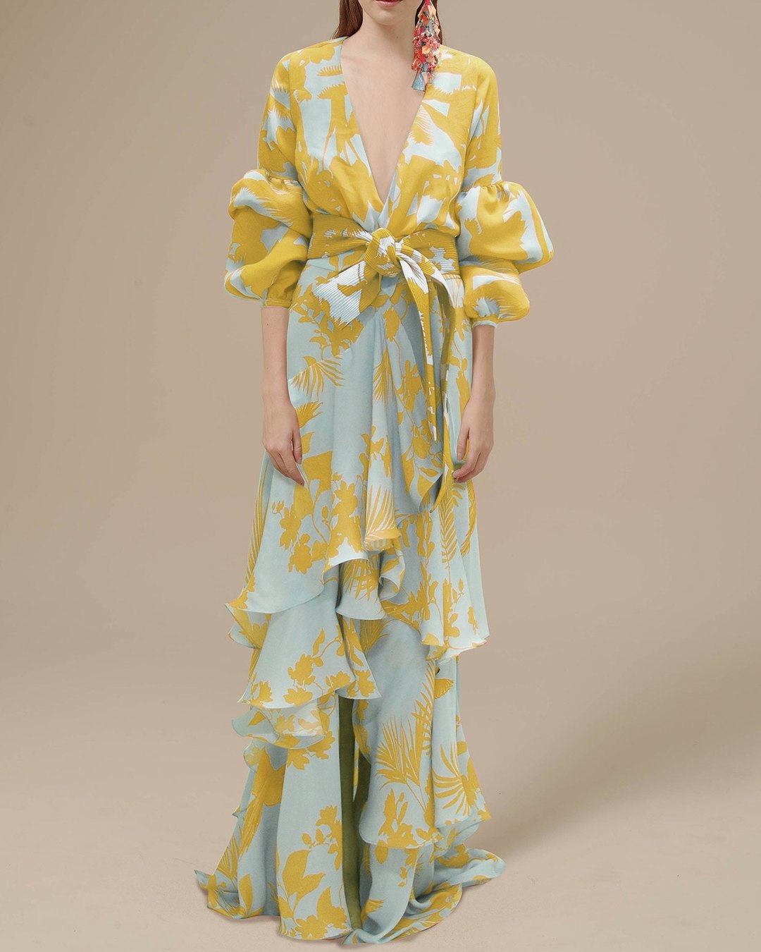 Benet - Élégante robe de soirée en mousseline de soie imprimée pour un look chic et raffiné