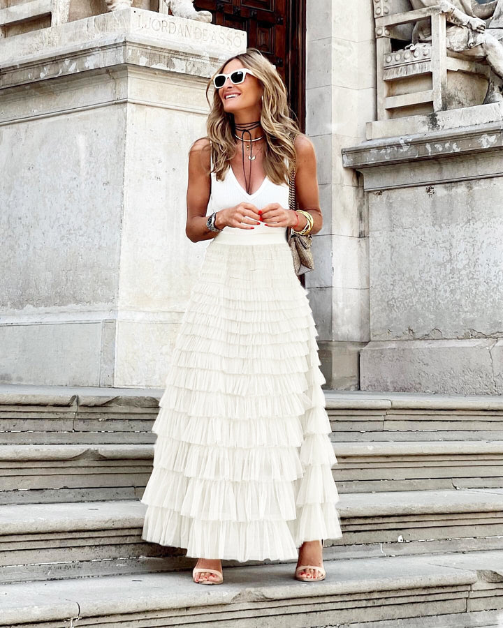 Gonna lunga in tulle vintage Tulia | Elastico a vita alta