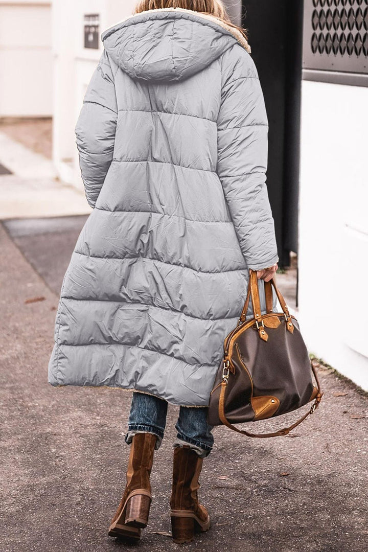 Anna | Cappotto lungo reversibile con fodera in morbido peluche