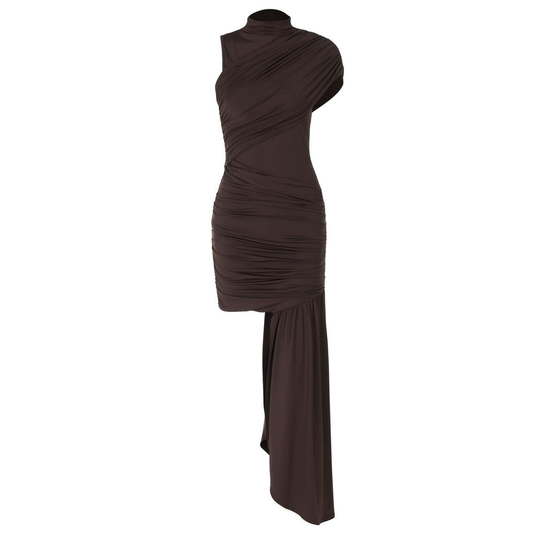 Abito drappeggiato Elara | Abito di lusso con drappeggio e sciarpa per un look elegante