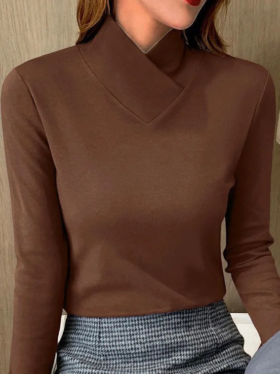 Xena Elégant pull à col roulé pour femmes avec design en V | Confortable & à la mode