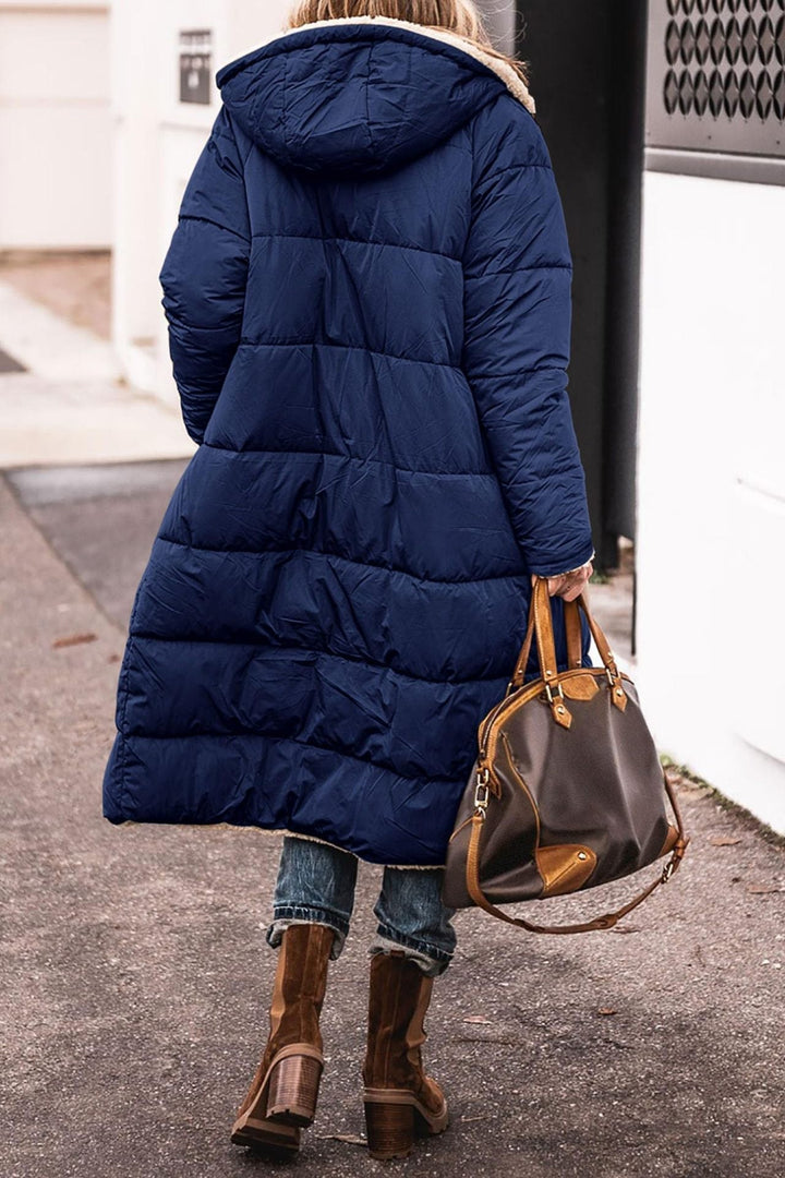Anna | Cappotto lungo reversibile con fodera in morbido peluche