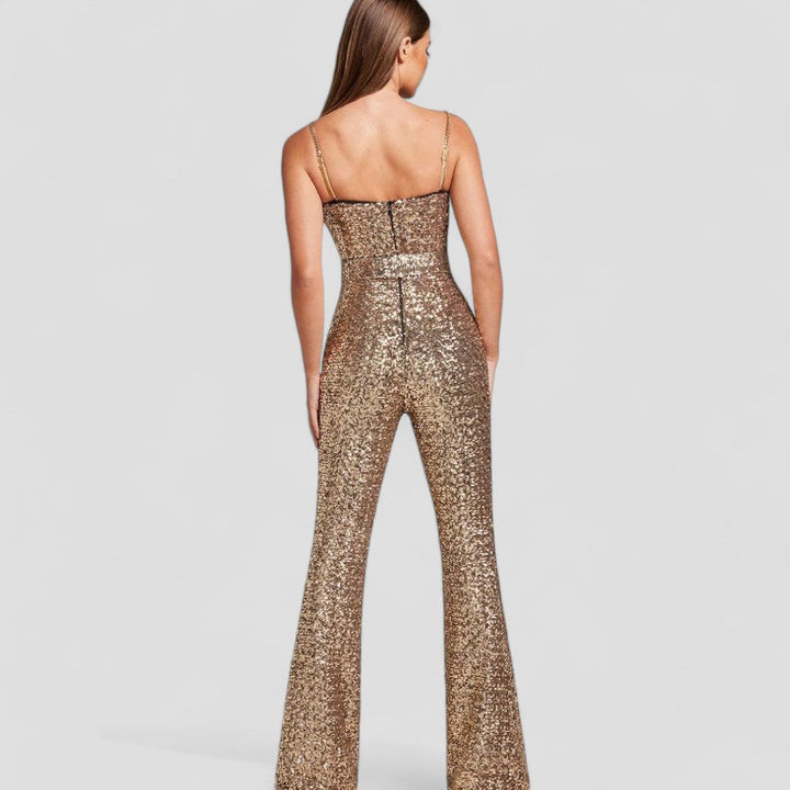 Mono de lentejuelas Isobel para mujer | Diseño elegante con perneras anchas para la noche