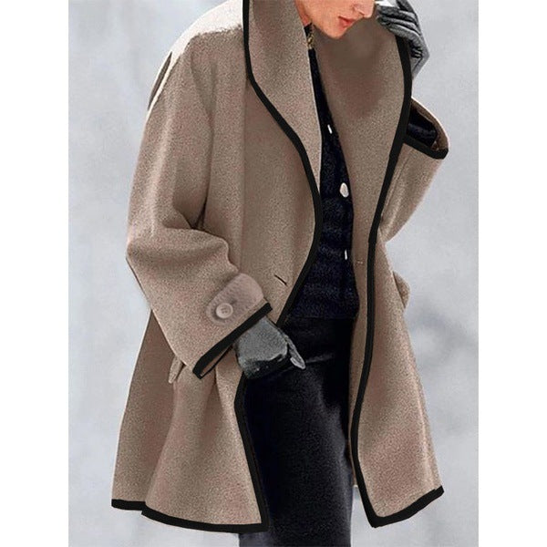 Isabelle Moreau Manteau Élégant à Col Large | Confort et Style Toute la Saison
