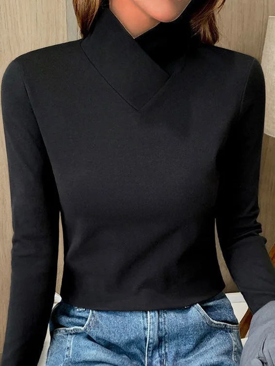 Xena Elégant pull à col roulé pour femmes avec design en V | Confortable & à la mode