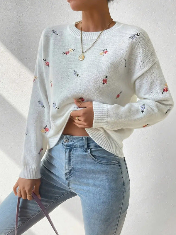 Pull Linda pour femme avec imprimé floral | Coupe décontractée & confort doux pour le quotidien et les loisirs