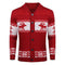 Chaleco navideño para hombre - Jersey de punto verde con estampado de reno y abertura abotonada en la parte delantera
