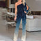 Fayenne One-Shoulder Jumpsuit pour femmes | Combinaison disco ombrée avec jambes larges & flair 70s