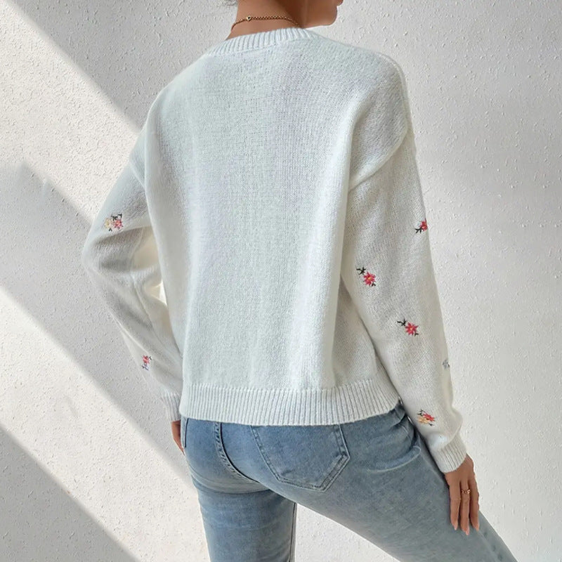 Pull Linda pour femme avec imprimé floral | Coupe décontractée & confort doux pour le quotidien et les loisirs