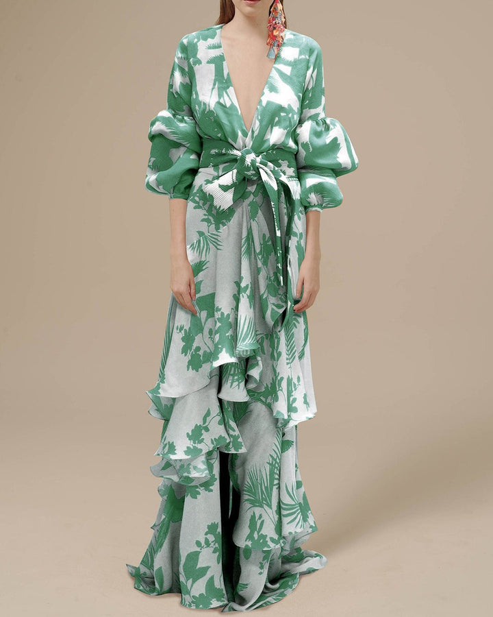 Benet - Élégante robe de soirée en mousseline de soie imprimée pour un look chic et raffiné