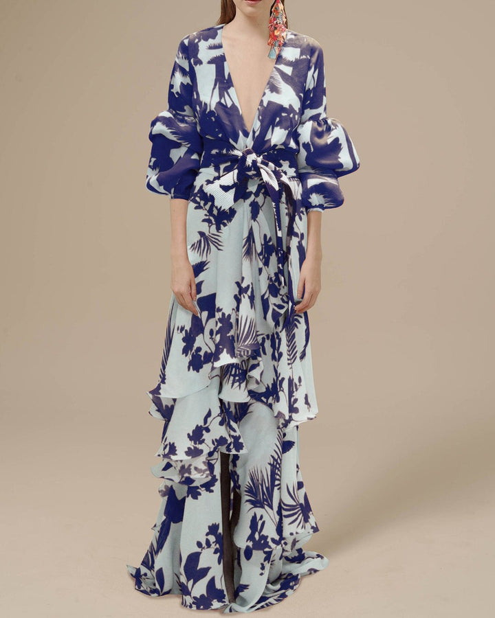 Benet - Élégante robe de soirée en mousseline de soie imprimée pour un look chic et raffiné
