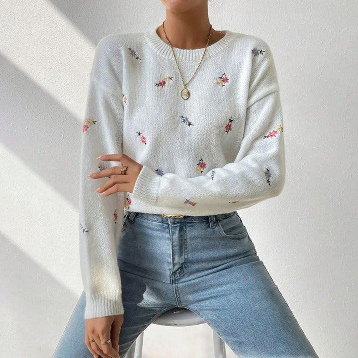 Pull Linda pour femme avec imprimé floral | Coupe décontractée & confort doux pour le quotidien et les loisirs