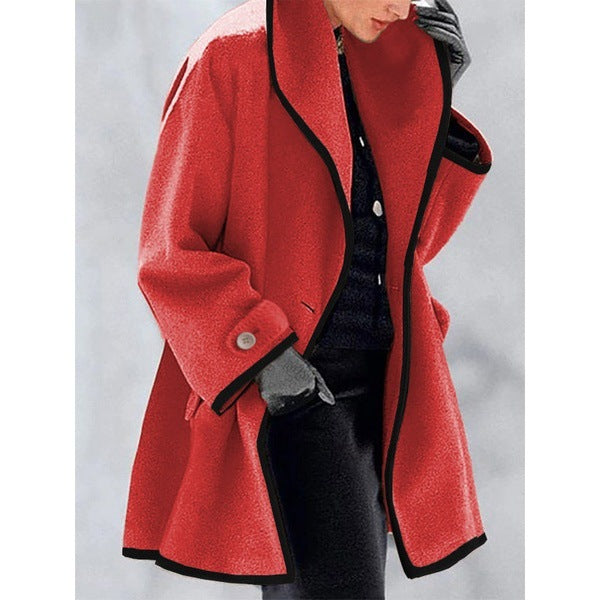 Isabelle Moreau Manteau Élégant à Col Large | Confort et Style Toute la Saison