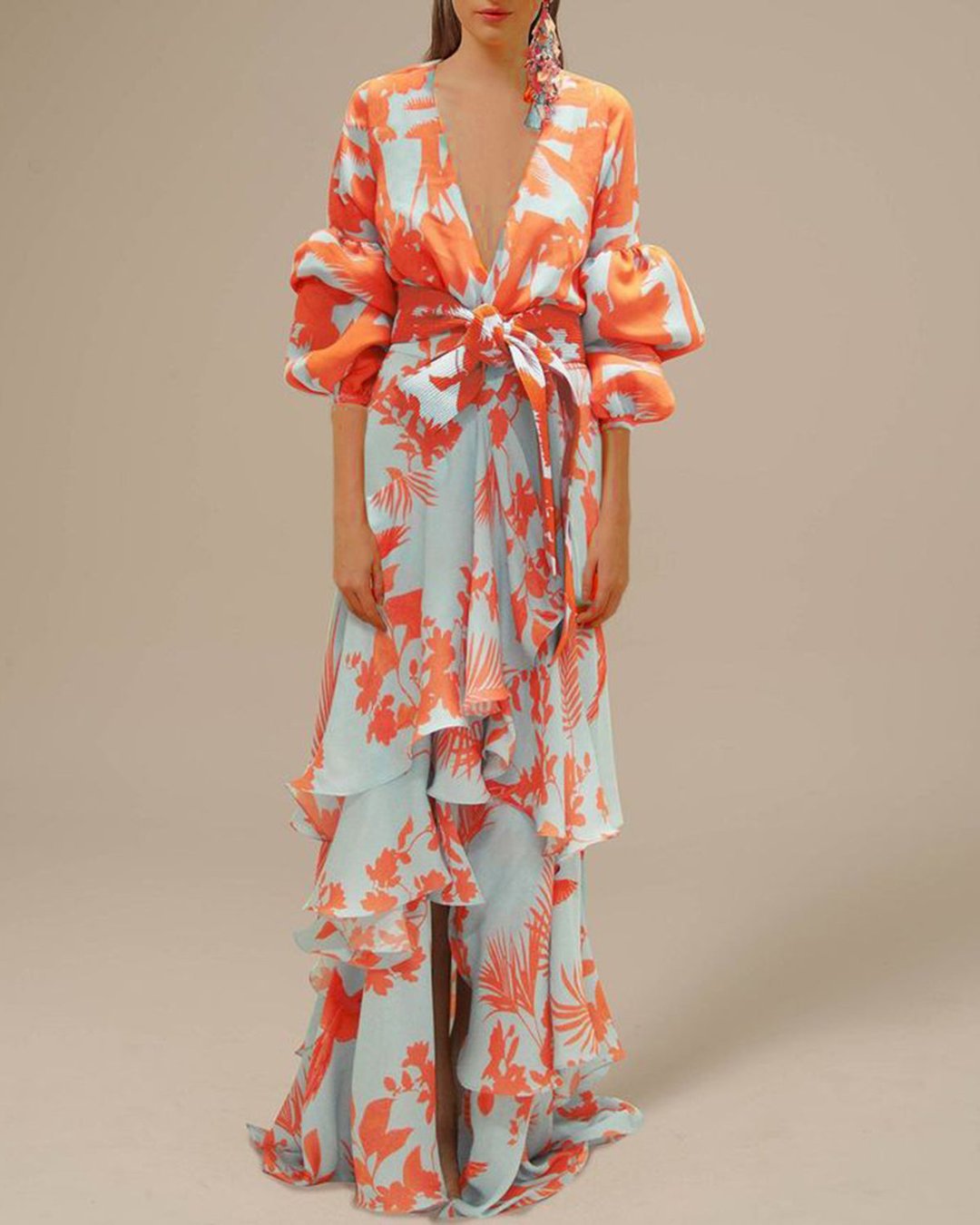 Benet - Élégante robe de soirée en mousseline de soie imprimée pour un look chic et raffiné