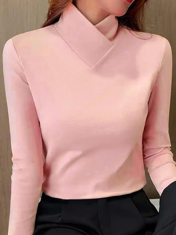 Xena Elégant pull à col roulé pour femmes avec design en V | Confortable & à la mode