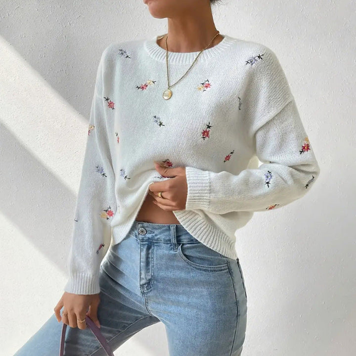 Pull Linda pour femme avec imprimé floral | Coupe décontractée & confort doux pour le quotidien et les loisirs